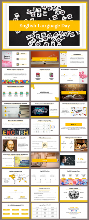 English Language Day PowerPoint and Google Slides Templates