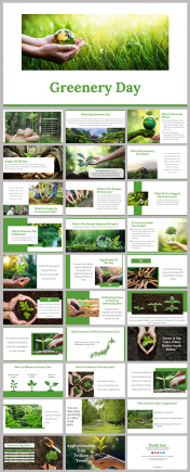 Easy To Use This Professional Greenery Day PowerPoint