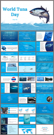 Easy To Use Predesigned World Tuna Day PowerPoint Template