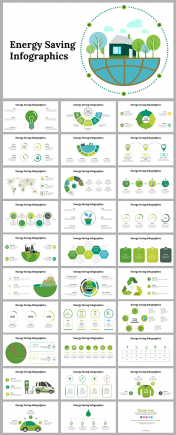 Easy To Use Energy Saving Infographics PowerPoint Template