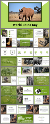 Use This Predesigned World Rhino Day PowerPoint Template