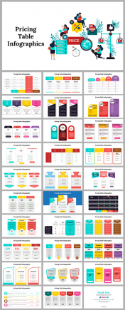 Editable Pricing Table Infographics PowerPoint Template