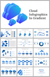 Cloud Infographics In Gradient PowerPoint And Google Slides