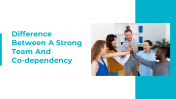 Difference Between A Strong Team And Codependency PowerPoint