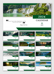 Editable 2024 Calendar PowerPoint And Google Slides
