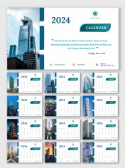 Easy To Use 2024 Monthly Calendar PPT And Google Slides