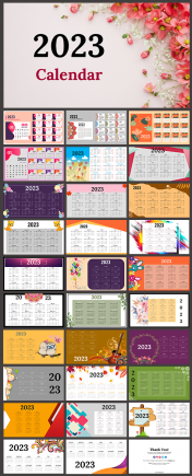 2023 Yearly Calendar Google Slides and PowerPoint Templates