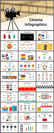 Cinema Infographics PowerPoint and Google Slides Themes
