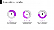 Simple Editable Corporate PPT Templates With Three Nodes