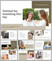 National Say Something Nice Day PPT and Google Slides Themes