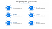 Effective Best PowerPoint Agenda Slide In Hexagon Model