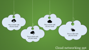 Our Predesigned Cloud Networking PPT Slide With Four Node