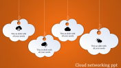 Elegant Cloud Networking PPT Slide With Orange Background
