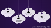 Get Cloud Networking PPT Slide With Purple Background