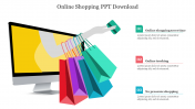 Download Attractive Online Shopping PPT with Three Nodes