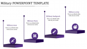 Innovative Military PowerPoint Template Purple Color Model	