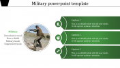 Amazing Military PowerPoint Template in Green Theme