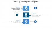 Amazing Military PowerPoint Template With Three Nodes