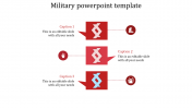 Chain Military PowerPoint Template Three Red Presentation