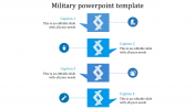 Chain Military PowerPoint Template-4 Blue Presentation