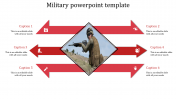 Arrows Military PowerPoint Template-Six  Red