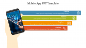 Editable Mobile App PPT Template with Four Nodes