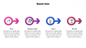The Amazing Beach PPT Template For Presentation-4 Node