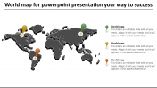 Editable World Map For PowerPoint Presentation