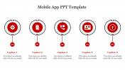 Use Mobile App PPT Template With Five Nodes Slide Design