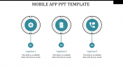 Awesome Mobile App PPT Template In Blue Color Slide