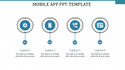 Innovative Mobile App PPT Template With Four Nodes Slide