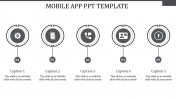 Best Mobile App PPT Template In Grey Color Slide Design