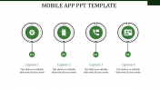 Editable Mobile App PPT Template In Circle Model Slide