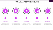 Incredible Mobile App PPT Template In Purple Color Slide