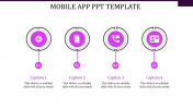 Best Mobile App PPT Template In Purple Color Slide