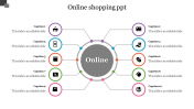 Simple Online Shopping PPT With Circular Spokes Slide