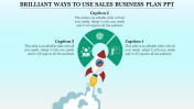 sales business plan powerpoint with rocket design