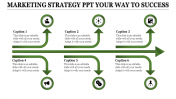 marketing Strategy PowerPoint With Direction Arrows	
