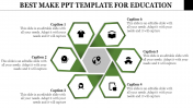 Green Themed Education PPT Template with Eight Nodes