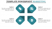 Creative Template PowerPoint Marketing With Four Node