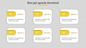 Elegant Best PPT Agenda Download With Six Nodes Slide