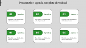 Get Presentation Agenda Template Download -6 Node