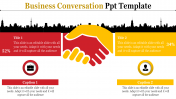 Business conversation PPT with Handshake Diagrams