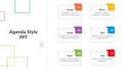 Agenda Style PPT Template And Google Slides With 6 Options