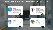 Four Stages Medical PowerPoint  And Google Slides With Portfolio Design	