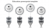 Effective Education PPT Templates Slide Design-4 Node