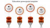 Elegant Education PPT Templates Slide Design-4 Node