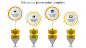 Stunning Education PPT Templates With Four Nodes Slide