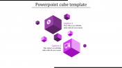 Editable PowerPoint Cube Template With Purple Shade