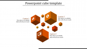 Effective Cube PowerPoint Template With Three Nodes